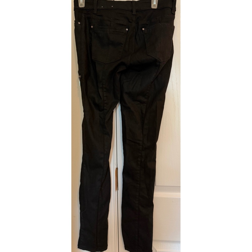 White House Black Market The Skinny Black Utility Zipper Pocket Pants Size 2 - Picture 2 of 7